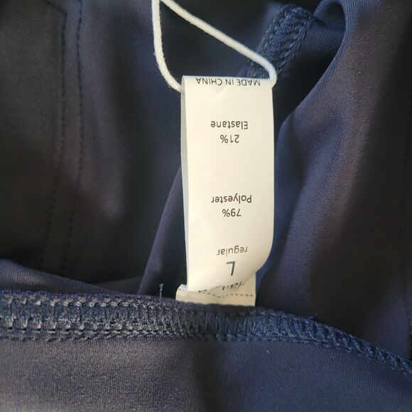 Halara Pants Womens Size Large Navy Blue Flare Leg Stretch High Waisted Pockets - Picture 3 of 8